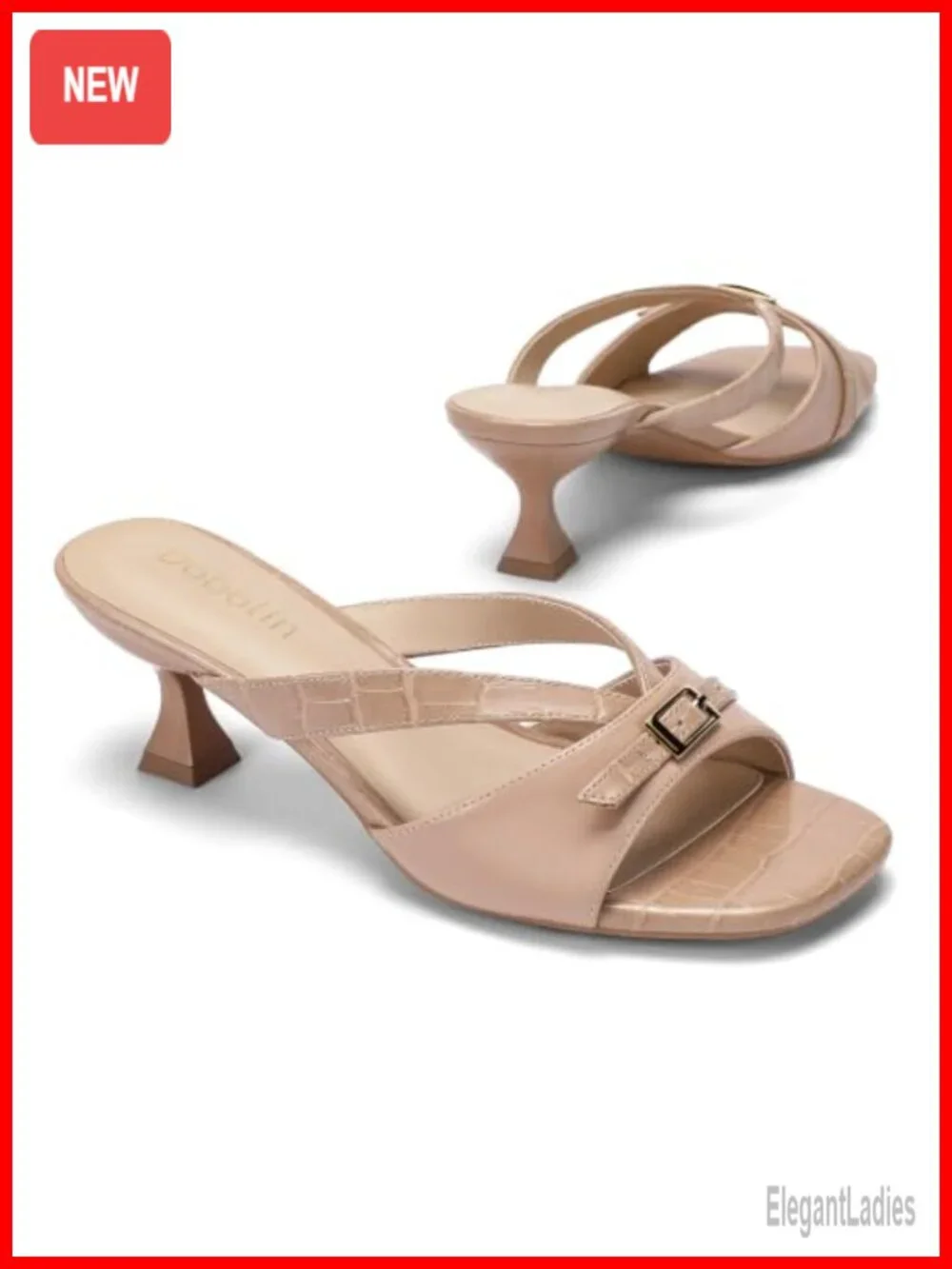 Kitten Heel Sandals for Women 2.2-Inch Heel Dress Shoes Slip-On Mule